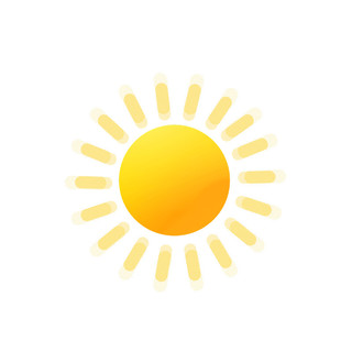 黄色手绘卡通太阳天气元素GIF